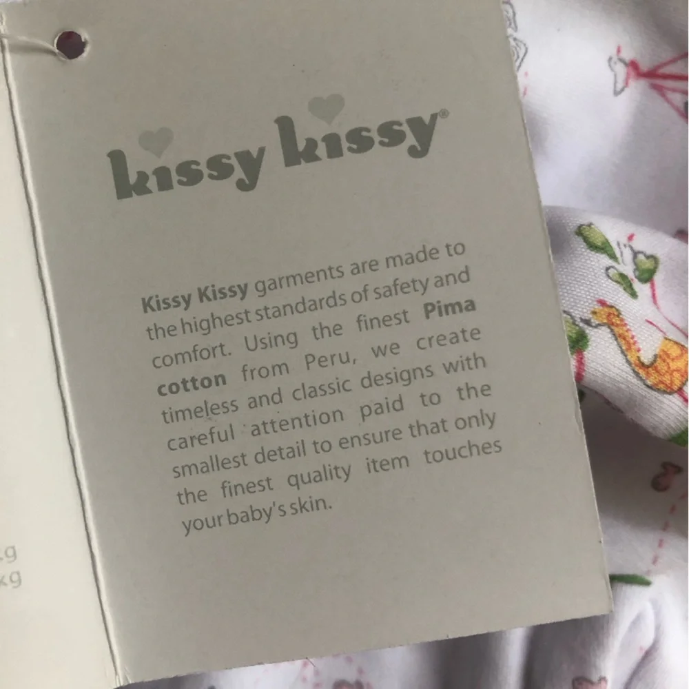 New w Tag: Kissy Kissy Noahs Print Convertible Gown. Size 0 to 6 months